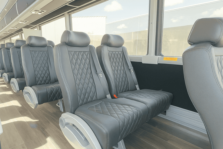 interior of Orlando Coach Bus Service charter bus