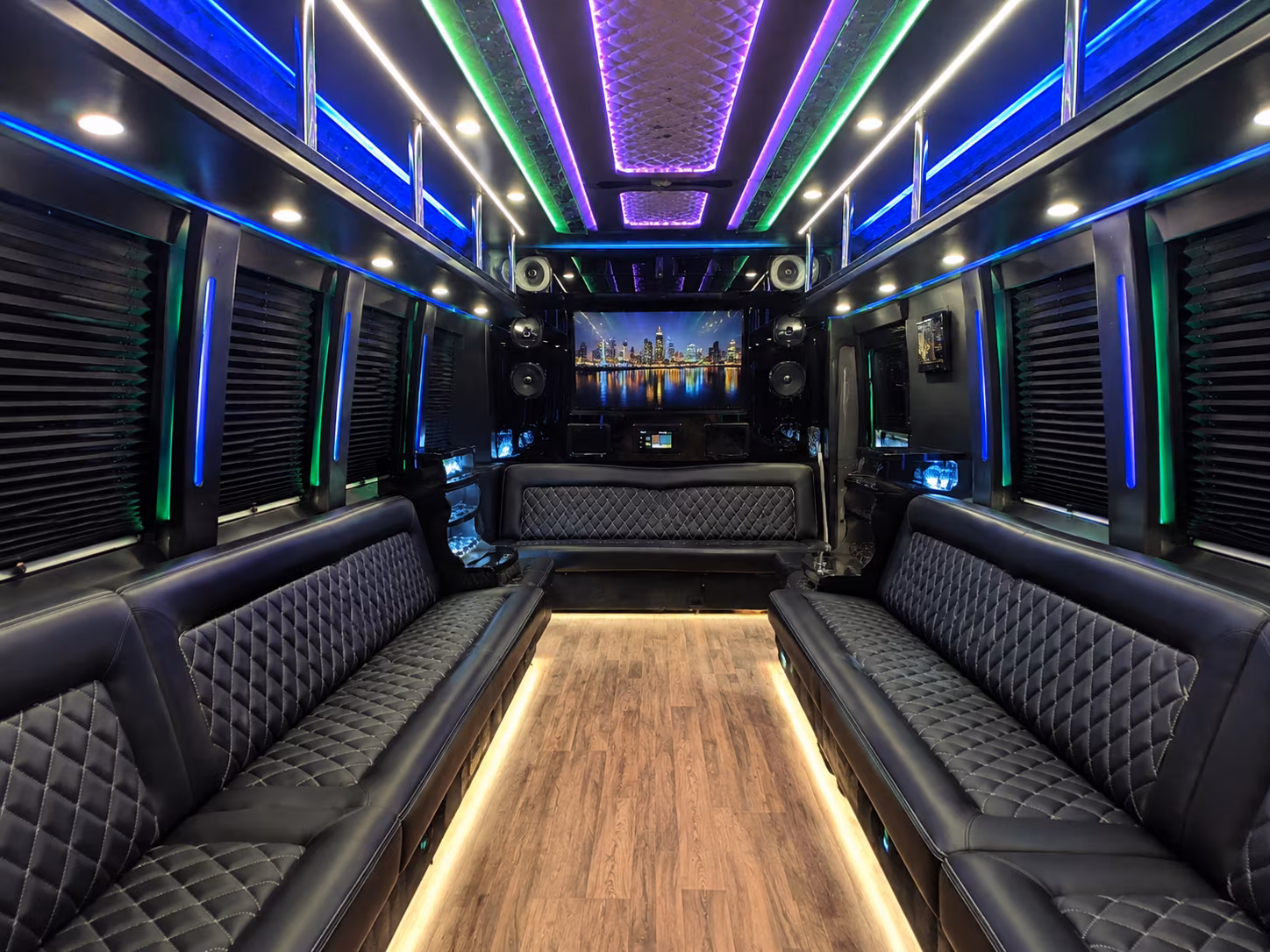 orlando 25 passenger party bus interior